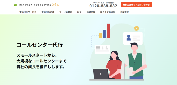 電話代行サービス株式会社公式HPキャプチャ画像