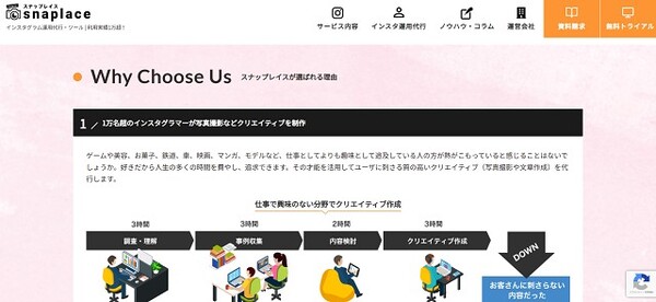 合同会社SNAPLACE公式HPキャプチャ画像